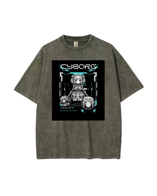 Get Futuristic in our Unisex Cyborg Mineral Wash T-Shirt - Perfect for Casual, School & Summer Looks. Available in a Variety of Cool Colors!