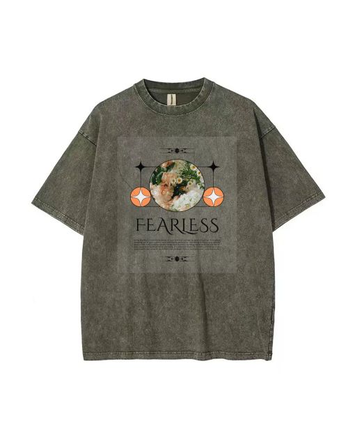 Fearless Floral T shirt - Unisex Teen T-Shirt for Summer School & Weekends | Birthday & Holiday Gift | Men's Flannel & Oversized Style - Casual Wear