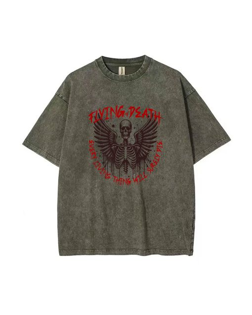 Flying Of Death Skull Wings Unisex Teen T-Shirt - Summer School & Weekend Casual Wear | Birthday & Holiday Gift - Men's Flannel & Oversized Style