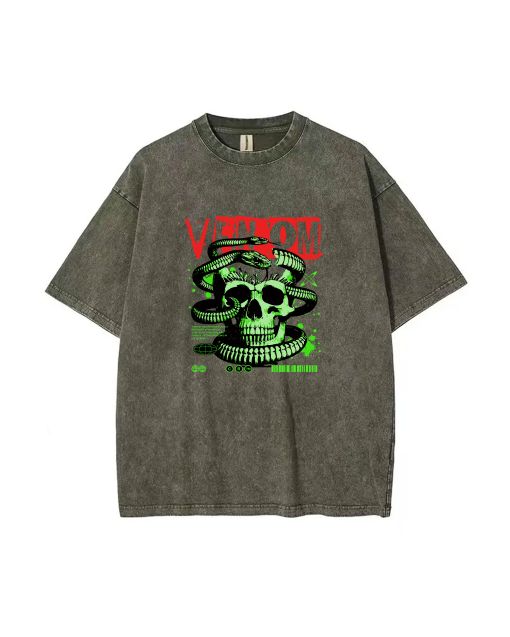 Gothic Venomous Red Skull Unisex Teen T-Shirt - Casual Summer Wear for School & Weekends | Birthday & Holiday Gift - Men's Flannel & Oversized Style