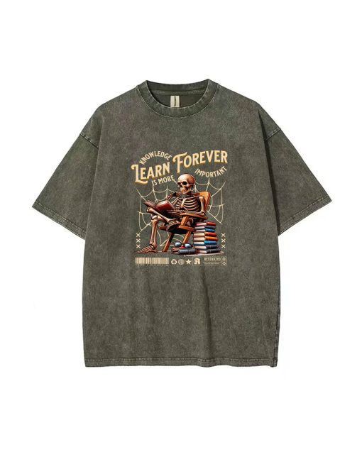 Learn Forever Unisex Teen T-Shirt - Summer Casual Wear for School & Weekends - Birthday & Holiday Gift | Men's Flannel & Oversized Style