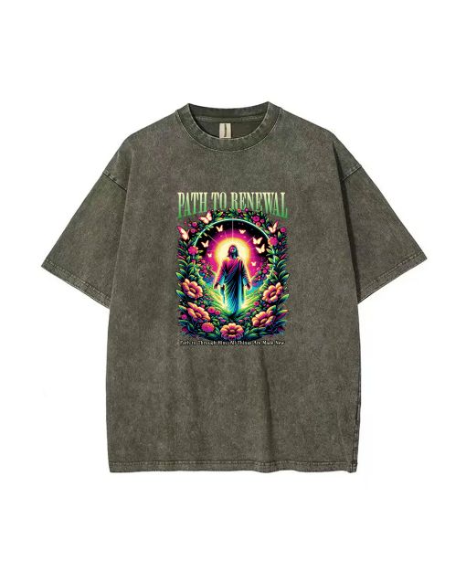 Path to Renewal Unisex Teen T-Shirt - Summer Casual for School & Weekends | Birthday/Holiday Gift | Men's Flannel & Oversized Style