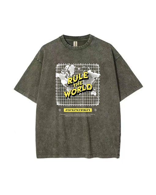 Rule the World Teen T-Shirt - Summer School & Weekend Casual Wear | Gift for Birthdays & Holidays | Unisex Flannel & Oversized Style