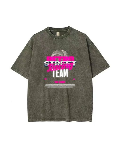 Street Racing Mineral Wash T-Shirt for Unisex Teens - Perfect for Casual Wear or Summer Holidays - Cool Beach Shirt with Classic Design