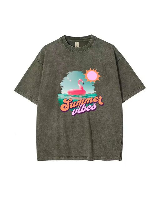 Summer Vibes Unisex Teen T-Shirt - Casual School & Weekend Wear | Gift for Birthday & Holidays | Men's Flannel & Oversized Style