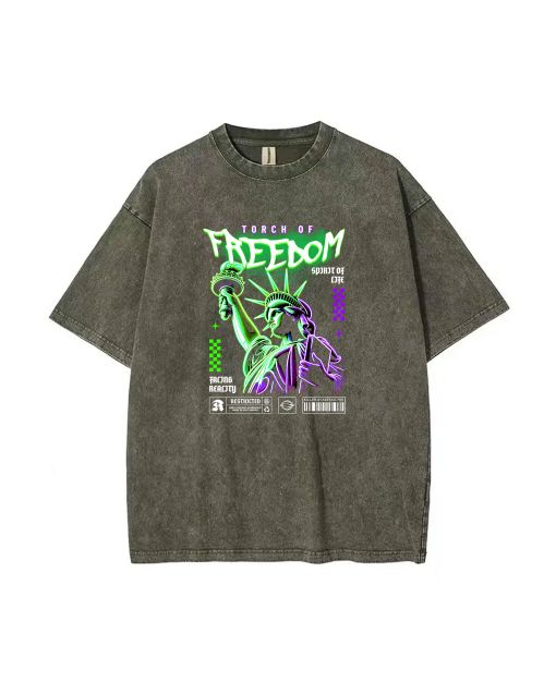 Torch Of Freedom Teen Tee - Summer Casual Wear for School & Weekends | Perfect Gift for Birthdays & Holidays | Unisex Flannel & Oversized Style