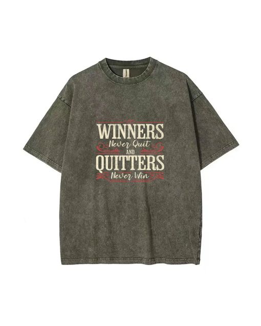 Never Quit, Never Give Up Unisex Teen T-Shirt - Summer Casual Wear for School & Weekends | Birthday & Holiday Gift | Men's Flannel & Oversized Style