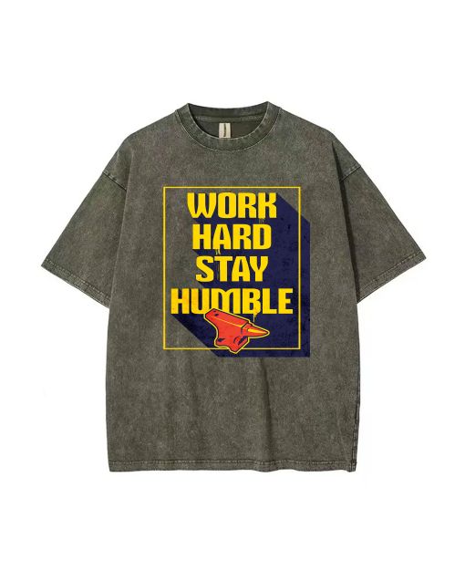 Work Hard Stay Humble Motivational T-Shirt - Teen Summer Casual Wear for School & Weekends | Birthday/Holiday Gift | Men's Flannel & Oversized Style