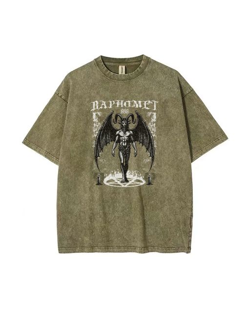 Baphomet Satanic Teen T-Shirt - Summer Casual Wear for School & Weekends | Unisex Flannel & Oversized Style for Birthday & Holiday Gift