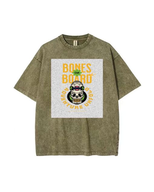 Bones on Board Unisex Teen T-Shirt - Perfect for School & Weekends | Birthday & Holiday Gift | Men's Flannel & Oversized Style - Summer Casual Wear