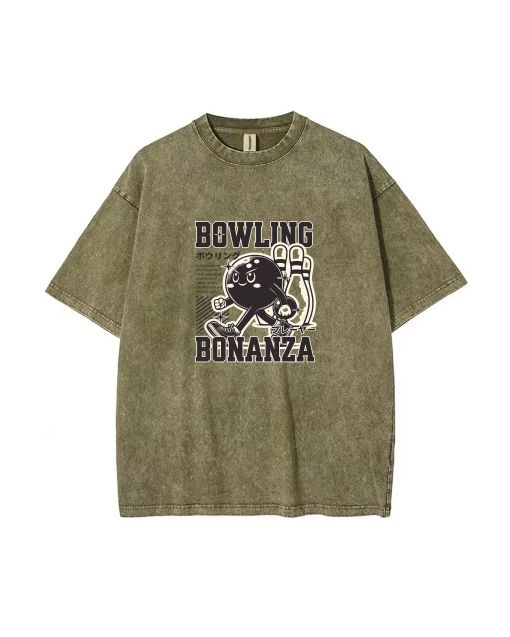 Bowling Bonanza Unisex Teen T-Shirt - Casual Summer Wear for School & Weekends | Gift for Birthdays & Holidays | Men's Flannel & Oversized Style