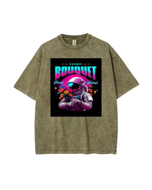 Unisex Cosmic Bouquet Mineral Wash T-Shirt | Cool Beach Shirt for Teens | Classic Summer Tee | Affordable Gift Option | High-Quality T-Shirt Option