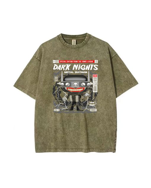 Dark Nights Metal Batman Who Laughs Mineral Wash T-Shirt - Cool Beach Shirt for Unisex Teens - Classic Gift Idea for Casual Wear & Holidays