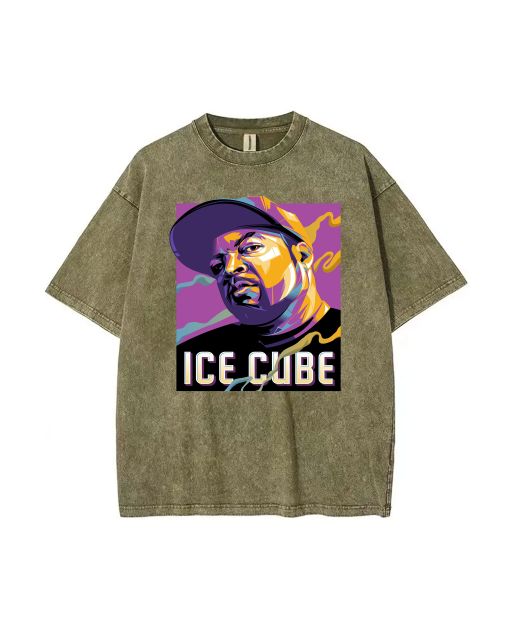 Unisex ICE CUBE Mineral Wash T-Shirt - Perfect for Casual Wear, School, Summer, or Gifting - Cool Beach Shirt with Classic Style