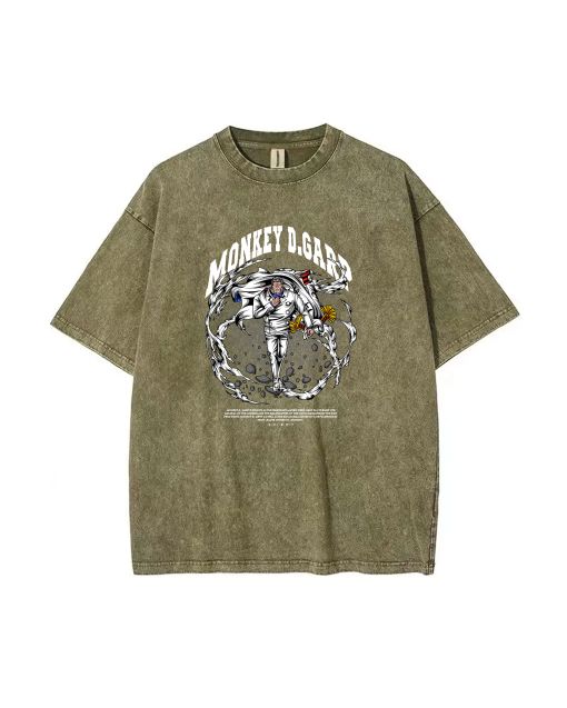 Jujutsu Kaisen Monkey d. Garp Mineral Wash T-Shirt - Cool Beach Shirt for Unisex Teens. Perfect for Casual Wear, School, and Gift-Giving!