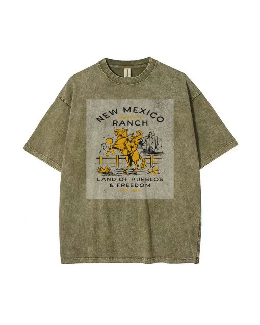 New Mexico Ranch Cowboy Unisex Teen T-Shirt - Summer School & Weekend Wear | Birthday & Holiday Gift | Men's Oversized Flannel Style