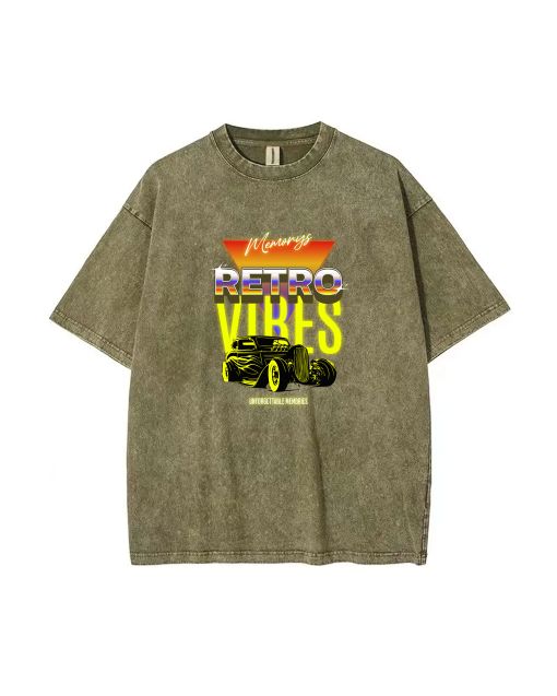 Retro Vibes Unisex Teen T-Shirt - School & Weekend Casual Wear | Birthday & Holiday Gift | Men's Oversized Flannel Style for Summer