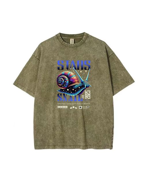 Snail Streetwear Unisex Teen T-Shirt - Summer Casual Wear for School & Weekends | Birthday & Holiday Gift | Men's Flannel & Oversized Style