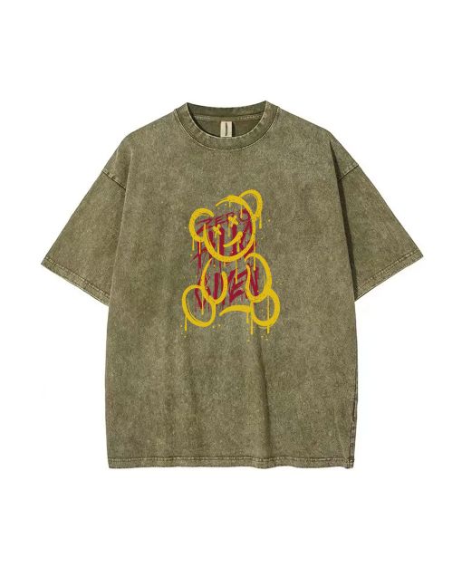 Classic Teddy Bear-63 Mineral Wash T-Shirt | Cool Unisex Beach Shirt for Teens | Versatile Casual Wear | Perfect Gift for Summer & Holidays