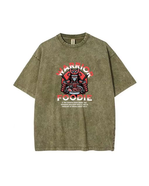 Warrior Foodie T-Shirt - Unisex Teen Design for Summer School & Weekends | Gift for Birthdays & Holidays | Men's Oversized Flannel Style