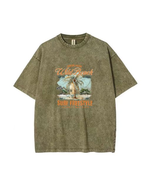 Wild Beach Surf Orange Unisex Teen T-Shirt - School & Weekend Casual for Summer | Birthday & Holiday Gift | Men's Oversized & Flannel Style