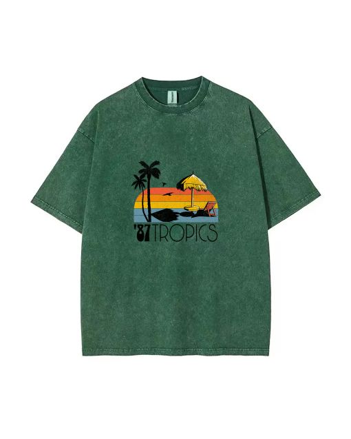 87 Tropics Unisex Teen T-Shirt - Summer Casual Wear for School & Weekends | Birthday & Holiday Gift | Men's Flannel & Oversized Style