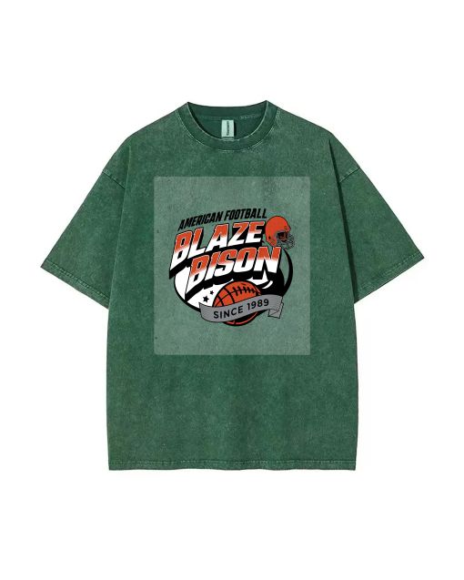 Blaze Bison Football Team Teen T-Shirt - Summer Casual for School & Weekends | Birthday & Holiday Gift | Men's Flannel & Oversized Style