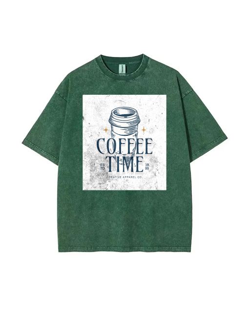 Coffee Time Unisex Teen T-Shirt - School & Weekend Casual Wear | Birthday & Holiday Gift | Men's Flannel & Oversized Style - Summer Essential!