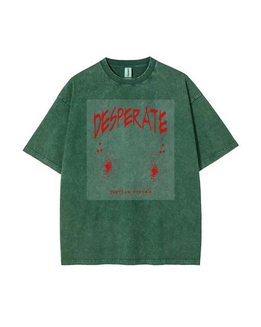 Desperate Mineral Wash T-Shirt - Must-Have Beach Shirt for Unisex Teens | Classic & Cool T-Shirt for Casual Wear, School & Holidays