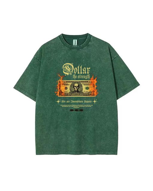 Dollar Mineral Wash T-Shirt - Classic Cool Beach Shirt for Unisex Teens - Great for Casual Wear, School, Gifts, Summer, and Holidays!