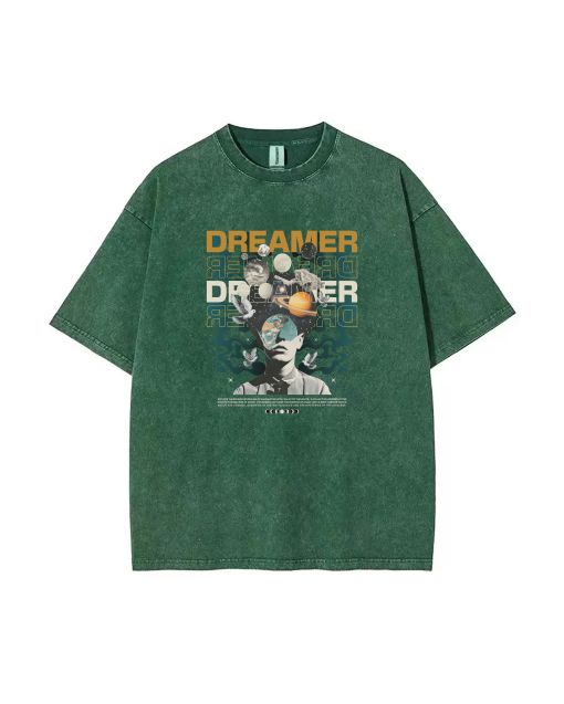 Dreamer Collage Unisex Teen T-Shirt - Summer Casual Wear for School & Weekends | Men's Oversized Flannel Style - Great Birthday & Holiday Gift