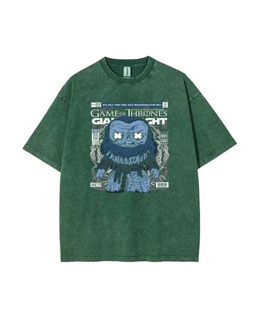 Giant Wight Game Of Throne Mineral Wash T-Shirt - Perfect for Unisex Teens! Classic & Cool Beach Shirt - Ideal for Summer, Holidays & Gifts.