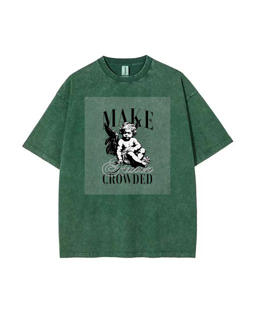 Make Heaven Crowded T-Shirt Design | Unisex Teen Tee - Summer Casual School & Weekend Wear | Birthday/Holiday Gift | Men's Flannel/Oversized Style