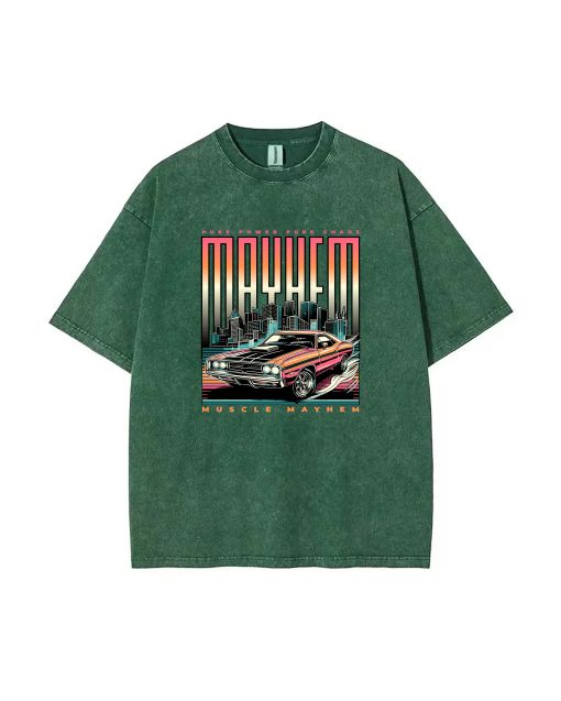 Muscle Mayhem Teen T-Shirt - Casual Summer Wear for School & Weekends | Birthday & Holiday Gift | Unisex Flannel Oversized Style