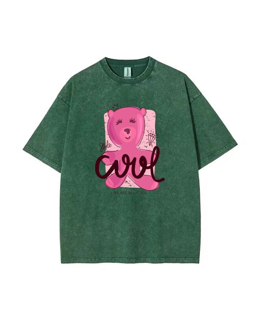 Teddy Bear-58 Mineral Wash T-Shirt - Cool Beach Shirt for Unisex Teens, Perfect for Casual Wear, School, and Gifts, Summer Ready Classic Tee