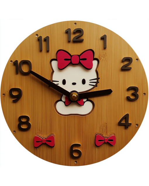 Hello Cat 2 Custom Wall Clock: Stylish Home Decor & Functional Timekeeping for Cat Lovers, Perfect for Housewarming & Holiday Gifts!