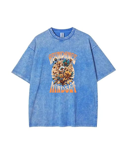 Abundance Mindset Hippie Flower T-Shirt - Summer School & Weekend Casual Wear | Birthday & Holiday Gift | Unisex Teen, Men's Flannel, Oversized