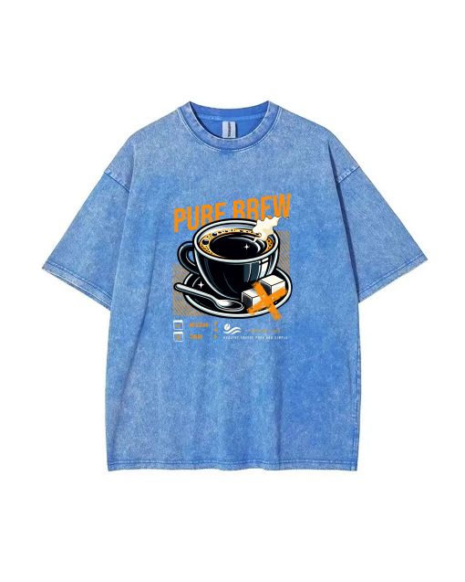 Black Coffee Pure Brew Unisex Teen T-Shirt - Summer Casualwear for School & Weekends | Birthday & Holiday Gift | Men's Flannel & Oversized Style