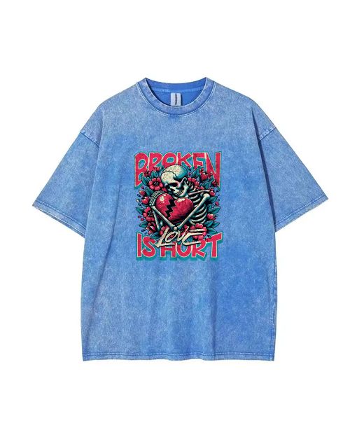 Broken Love Unisex Teen T-Shirt - Summer Casual Wear for School & Weekends | Birthday & Holiday Gift | Men's Flannel Oversized Style