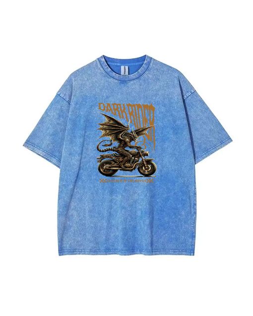 Dark Rider Mineral Wash T-Shirt for Unisex Teens - Cool Beach Shirt | Classic T-Shirt for Casual Wear & Gifting | Summer & Holiday Must-Have