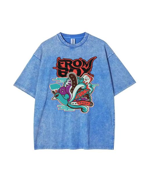 Unisex Erom Box Mineral Wash T-Shirt | Cool Beach Shirt for Teens | Classic Casual Wear for School, Summer & Holidays | Cost-Effective Style