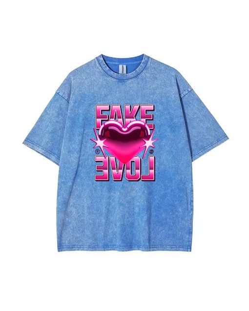 Fake Love Unisex Teen T-Shirt - Summer Casual Wear for School & Weekends | Perfect Gift for Birthdays & Holidays | Men's Flannel & Oversized Style