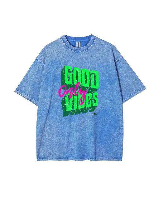 Good Vibes Only Unisex Teen T-Shirt - Summer Casual Wear for School & Weekends | Birthday & Holiday Gift | Men's Flannel & Oversized Style