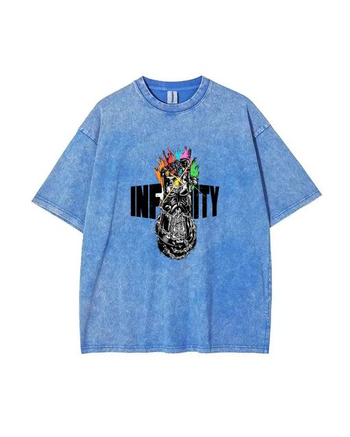 Unisex Infinity Gauntlet Mineral Wash T-Shirt - Perfect for Casual, School, and Beach! Cool, Classic Design for Summer or Gifting.