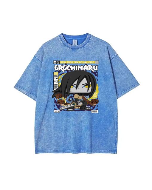 Orochimaru Mineral Wash T-Shirt - Unisex Beach Shirt for Cool Casual Wear & Gifting - Classic T-Shirt for Teens - Summer & Holiday Essential