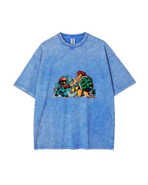 Retro Mario 78 Mineral Wash T-Shirt - Cool & Classic Unisex Tee for Teens | Perfect for Casual Wear, School, Holidays & Summer Beach Days