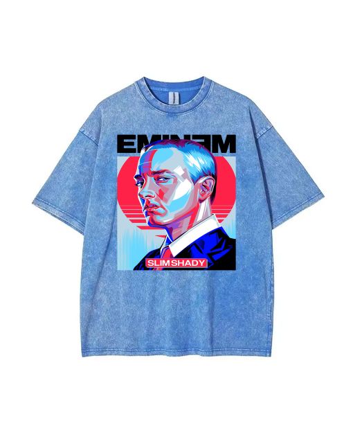 Get Stylish in the SLIM SHADY Mineral Wash T-Shirt - Perfect for Teen Casual Wear, School, and Summer Fun. Unisex, Cool Beach Shirt