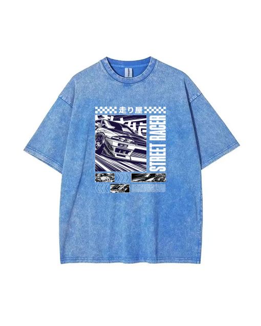 Street Racer Japan Unisex Teen T-Shirt - School & Weekend Casual Wear | Summer Birthday & Holiday Gift | Men's Oversized Flannel Style