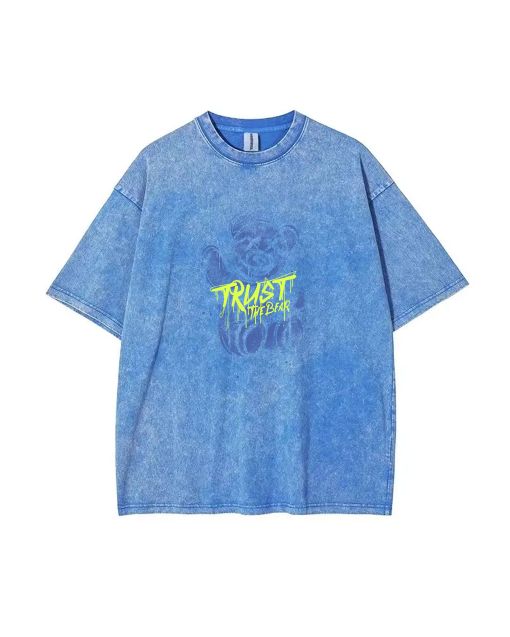 Teddy Bear- Mineral Wash T-Shirt - Perfect for Teens: Classic Beach Shirt, Cool T-Shirt for Casual Wear, School, Gifting, Summer, Holidays