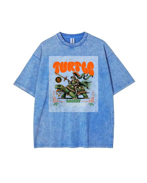 "Japanese Turtle & Knight Medieval Slow Hero Unisex Teen T-Shirt - School & Weekend Casual | Birthday & Holiday Gift | Men's Oversized Flannel Style"